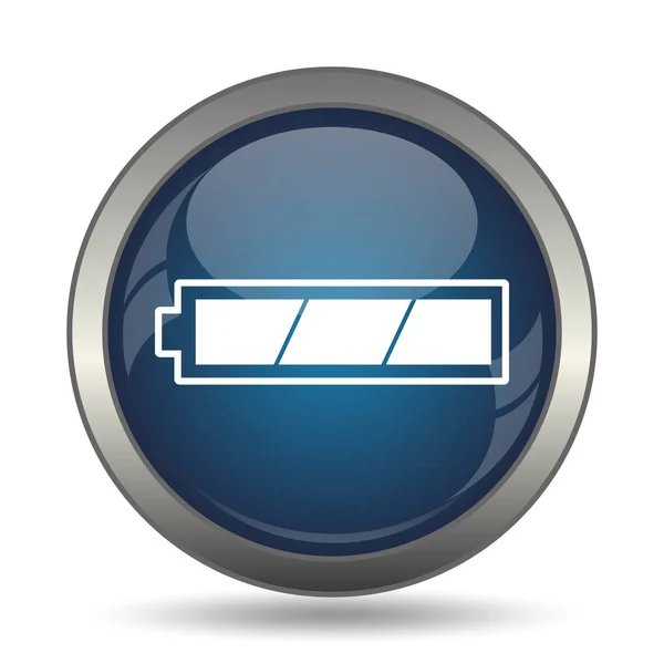 Fully Charged Battery Icon Internet Button White Background — Stock Photo, Image