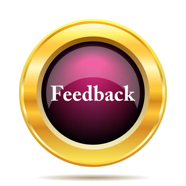 Ícone Feedback Botão Internet Fundo Branco — Fotografia de Stock