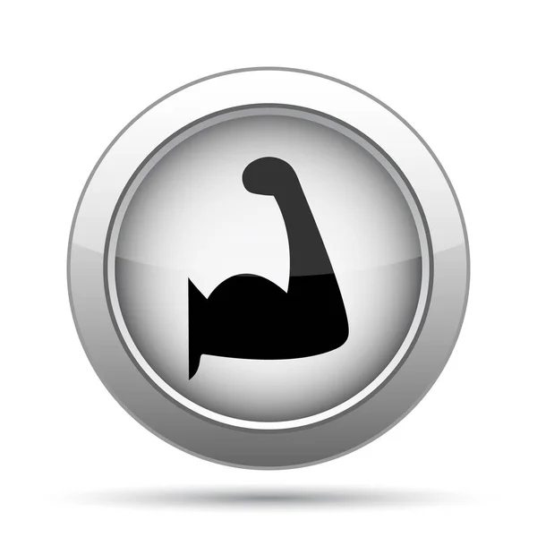 Ikona Mięśni Przycisk Internet Białym Tle — Zdjęcie stockowe