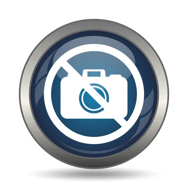 Ikona Kamery Zabronione Przycisk Internet Białym Tle — Zdjęcie stockowe