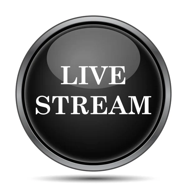 Live Stream Icon Internet Button White Background — Stock Photo, Image