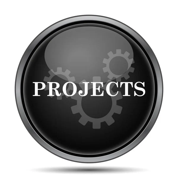 Projects Icon Internet Button White Background — Stock Photo, Image