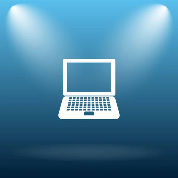 노트북 아이콘입니다 파란색 배경에 인터넷 — 스톡 사진