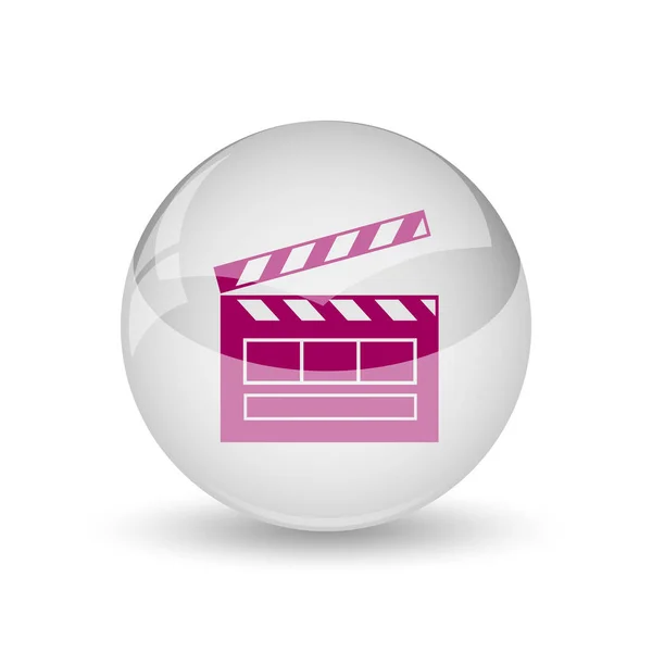 Movie Icon Internet Button White Background — Stock Photo, Image