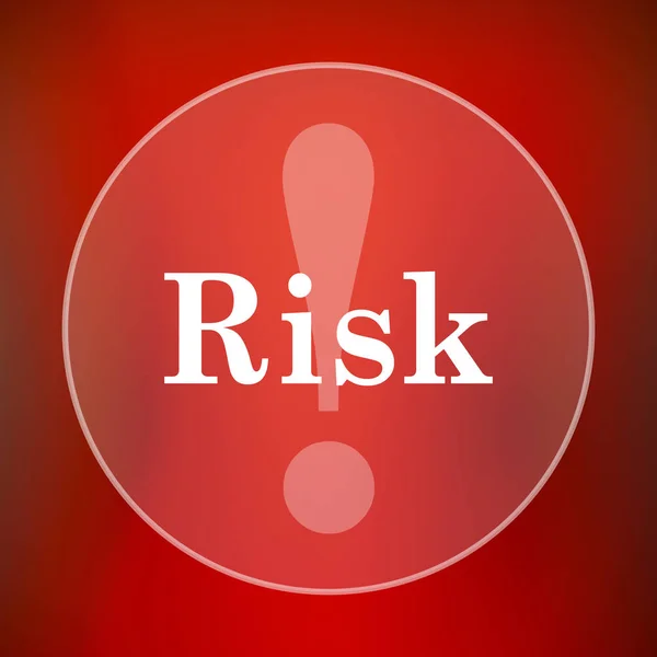 Kockázatot Jelző Ikonja Internet Gombot Piros Háttér — Stock Fotó