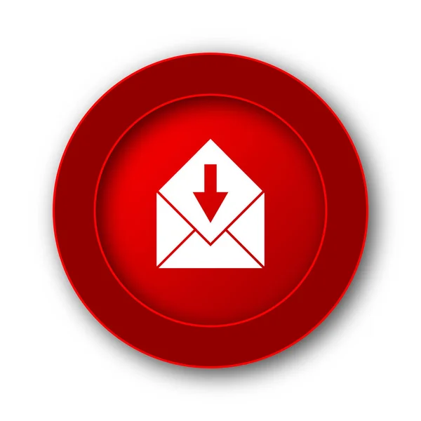 Ontvangen Mailpictogram Internet Knop Witte Achtergrond — Stockfoto