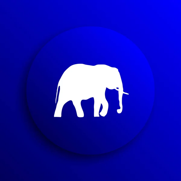 Ícone Elefante Botão Internet Fundo Azul — Fotografia de Stock