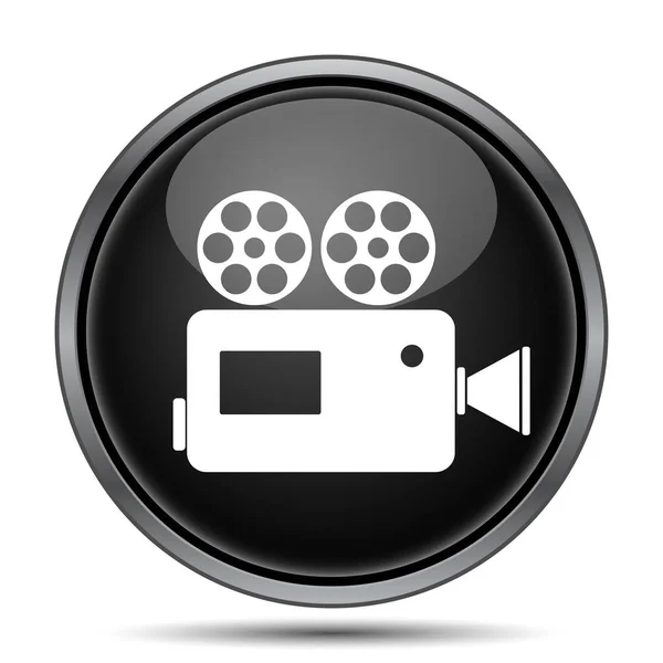 Ikona Kamery Wideo Przycisk Internet Białym Tle — Zdjęcie stockowe