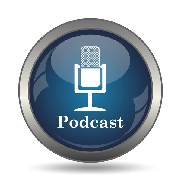 Podcast Icon Internet Button White Background — Stock Photo, Image