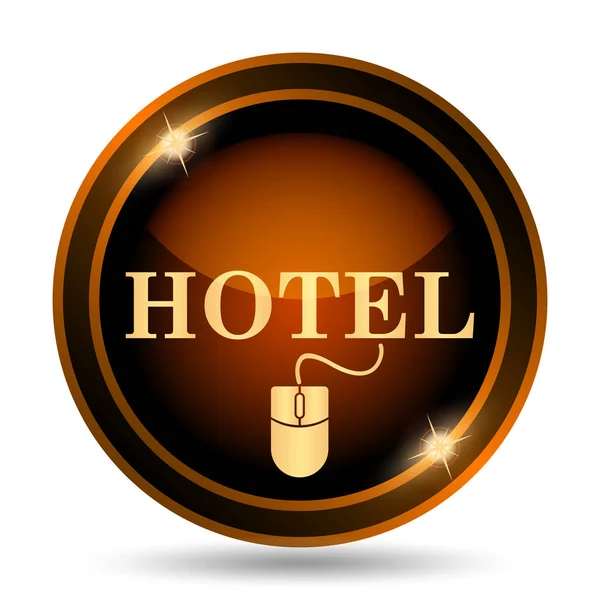 Hotel Ikona Przycisk Internet Białym Tle — Zdjęcie stockowe