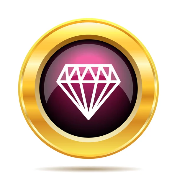 Diamantikonen Internet Knappen Vit Bakgrund — Stockfoto