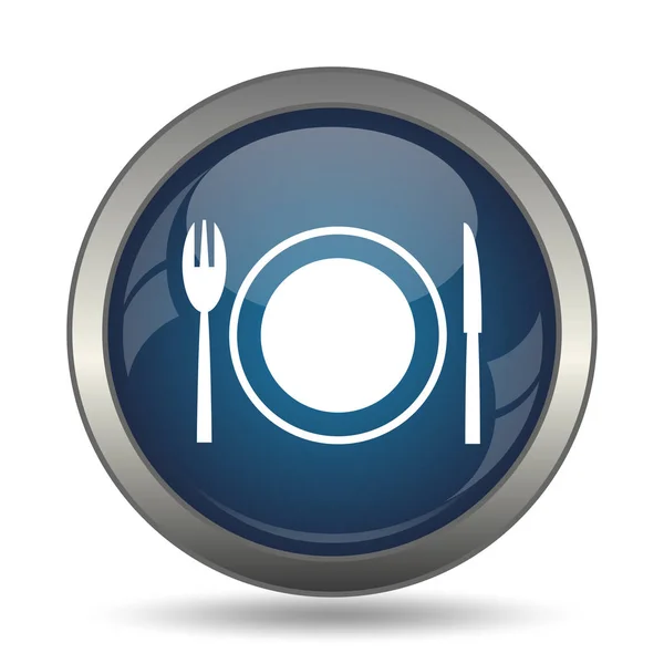 Restaurant Pictogram Internet Knop Witte Achtergrond — Stockfoto