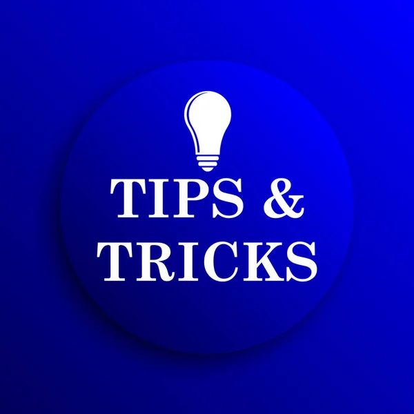 Tips and tricks icon. Internet button on blue background