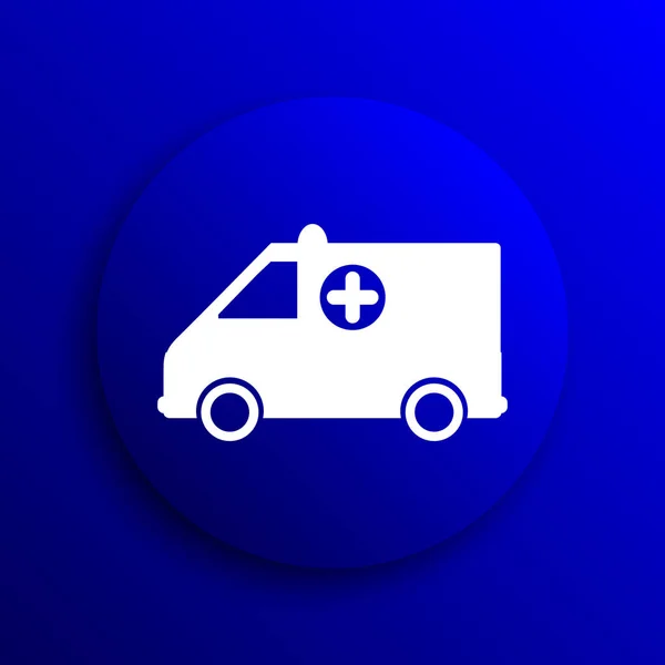 Icône Ambulance Bouton Internet Sur Fond Bleu — Photo