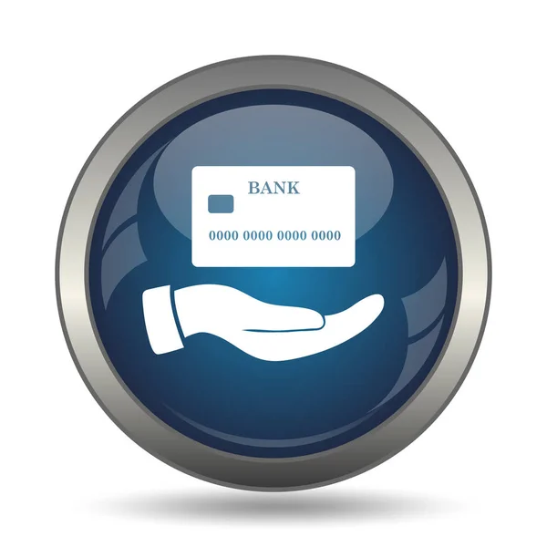 Hand holding credit card icon — Stock Photo, Image