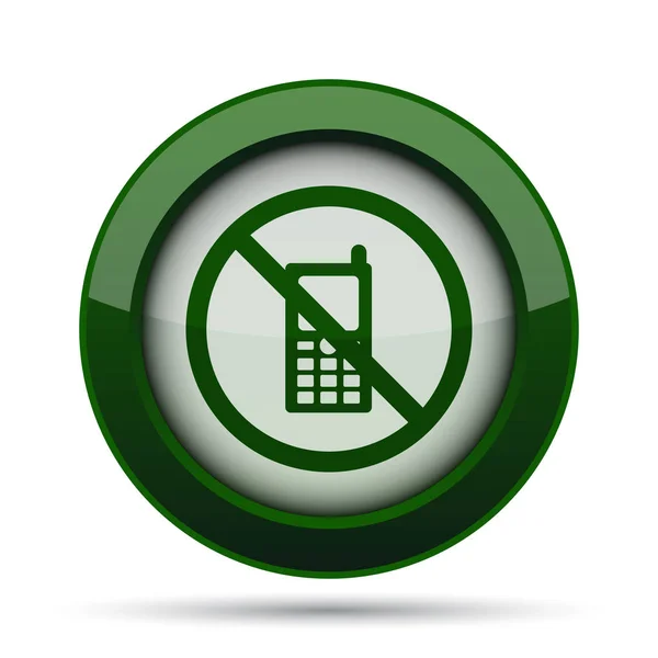 Cep Telefonu Yasak Simgesi Beyaz Arka Plan Üzerinde Internet Düğmesi — Stok fotoğraf