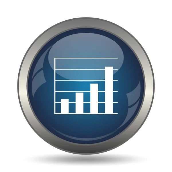 Grafik Barlar Simgesi Beyaz Arka Plan Üzerinde Internet Düğmesi — Stok fotoğraf