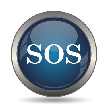 Sos simgesi. Beyaz arka plan üzerinde Internet düğmesi