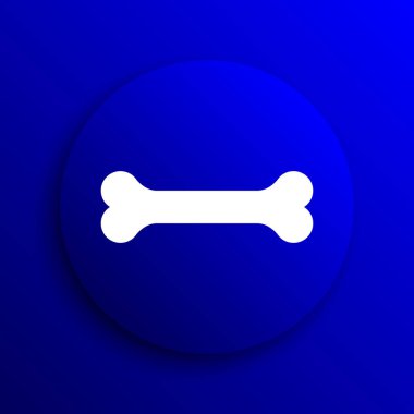 Kemik simgesi. Mavi arka plan Internet düğmesini