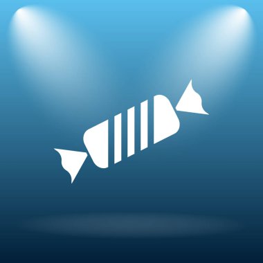 Şeker simgesi. Mavi arka plan Internet düğmesini.