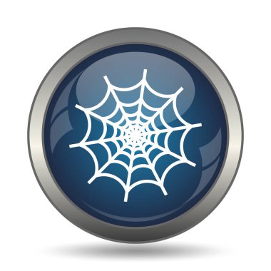 Örümcek web simgesi. Beyaz arka plan üzerinde Internet düğmesi