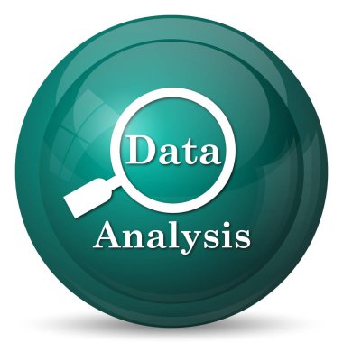 Veri Analizi simgesi. Beyaz arka plan üzerinde Internet düğmesi