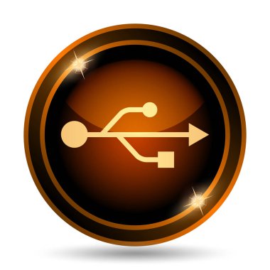 USB simge. Beyaz arka plan üzerinde Internet düğmesi