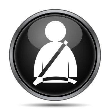 Emniyet kemeri simgesi. Beyaz arka plan üzerinde Internet düğmesi