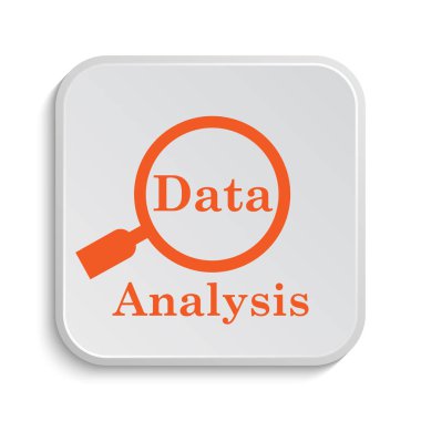 Veri Analizi simgesi. Beyaz arka plan üzerinde Internet düğmesi