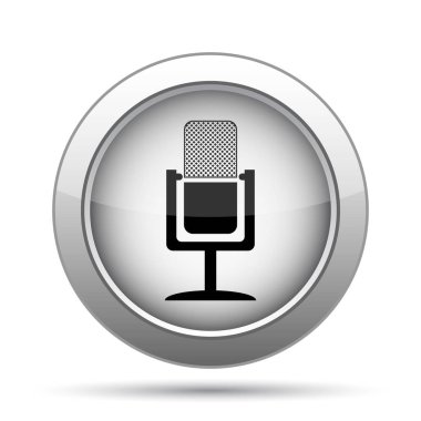 Mikrofon simgesi. Beyaz arka plan üzerinde Internet düğmesi