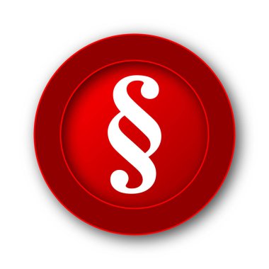 Paragraf simgesi. Beyaz arka plan üzerinde Internet düğmesi.