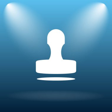 Damga simgesi. Mavi arka plan Internet düğmesini.