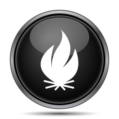 Yangın simgesi. Beyaz arka plan üzerinde Internet düğmesi