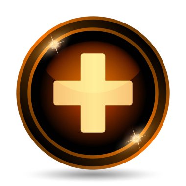 Tıbbi çapraz simgesi. Beyaz arka plan üzerinde Internet düğmesi