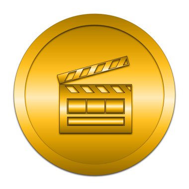 Film simgesi. Beyaz arka plan üzerinde Internet düğmesi.