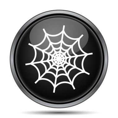 Örümcek web simgesi. Beyaz arka plan üzerinde Internet düğmesi