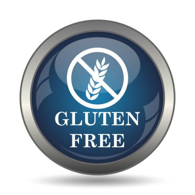 Gluten ücretsiz simge. Beyaz arka plan üzerinde Internet düğmesi