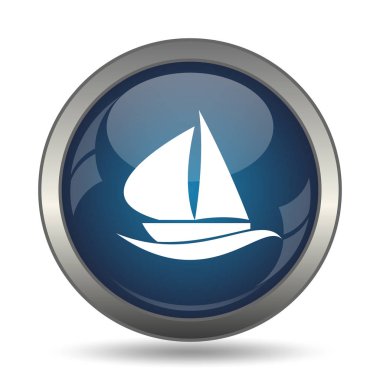 Yelkenli simgesi. Beyaz arka plan üzerinde Internet düğmesi