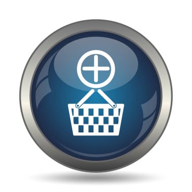 Sepet simgesi ekleyin. Beyaz arka plan üzerinde Internet düğmesi