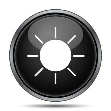 Güneş simgesi. Beyaz arka plan üzerinde Internet düğmesi