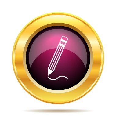 Kalem simgesi. Beyaz arka plan üzerinde Internet düğmesi