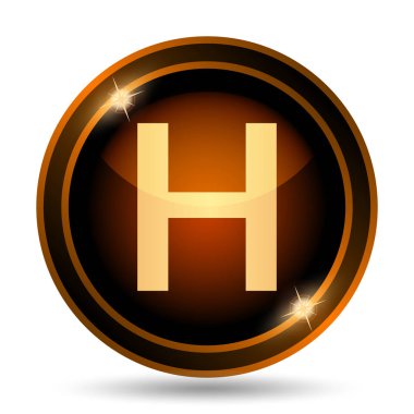 Hastane simgesi. Beyaz arka plan üzerinde Internet düğmesi