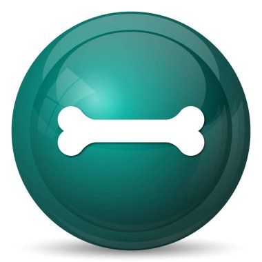 Kemik simgesi. Beyaz arka plan üzerinde Internet düğmesi