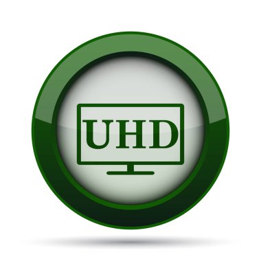 Ultra Hd simgesi. Beyaz arka plan üzerinde Internet düğmesi.