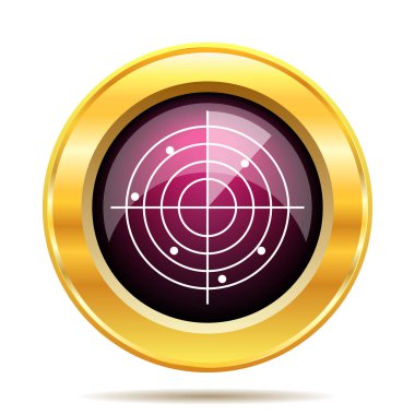 Radar simgesi. Beyaz arka plan üzerinde Internet düğmesi