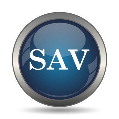 Sav simgesi. Beyaz arka plan üzerinde Internet düğmesi