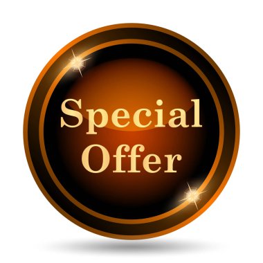 Özel Fırsat simgesi. Beyaz arka plan üzerinde Internet düğmesi