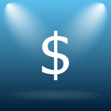 Dolar simgesi. Mavi arka plan Internet düğmesini.