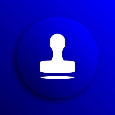 Damga simgesi. Mavi arka plan Internet düğmesini