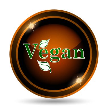 Vegan simgesi. Beyaz arka plan üzerinde Internet düğmesi